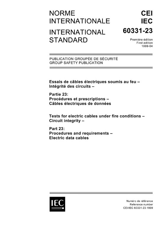 Cover IEC 60331-23:1999